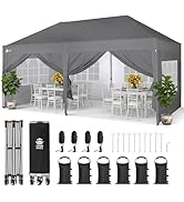 jardinite Tonnelle Pliante 3x6 Imperméable, Barnum Pliant de Jardin Exterieur, Pop-Up Gazebo a...