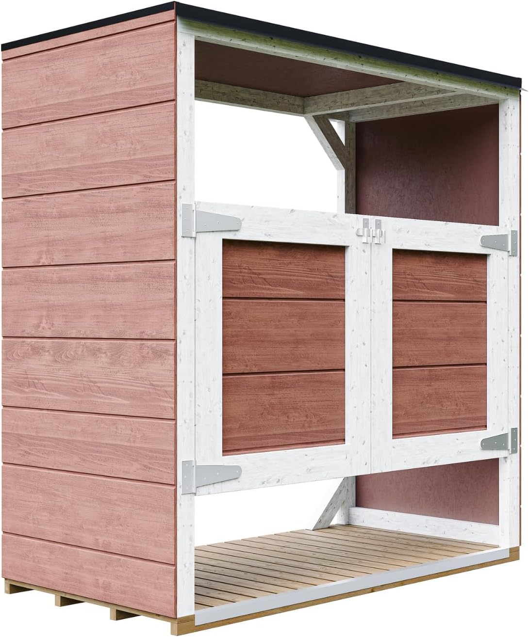 Abri de Jardin pour poubelles, Cache Poubelle extérieur 2x240L – Coffre de Rangement Exterieur, Armoire de Jardin, cabane de Jardin Exterieur – jardinite M980A-REDWOOD Red