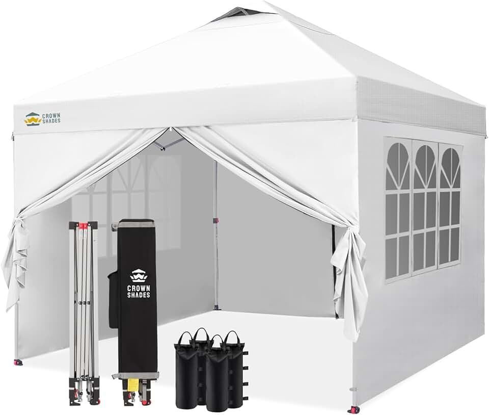jardinite - Tonnelle Pliante - 3x3m - Imperméable, UPF 50+, 4 parois, sacs, blanc