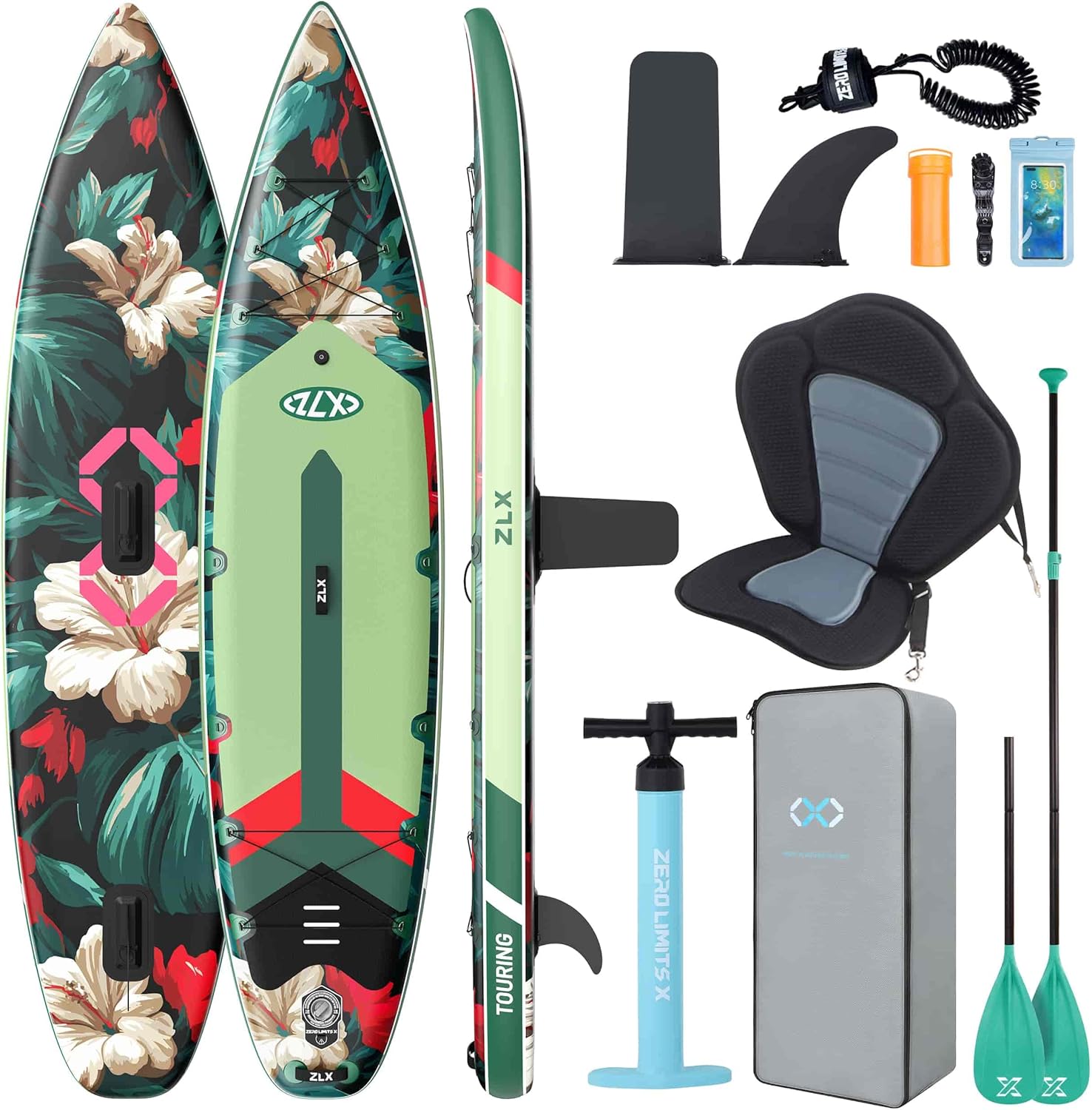 ZLX - Planche Paddle Touring - 350cm - rapide, stable, siège kayak, charge 180kg