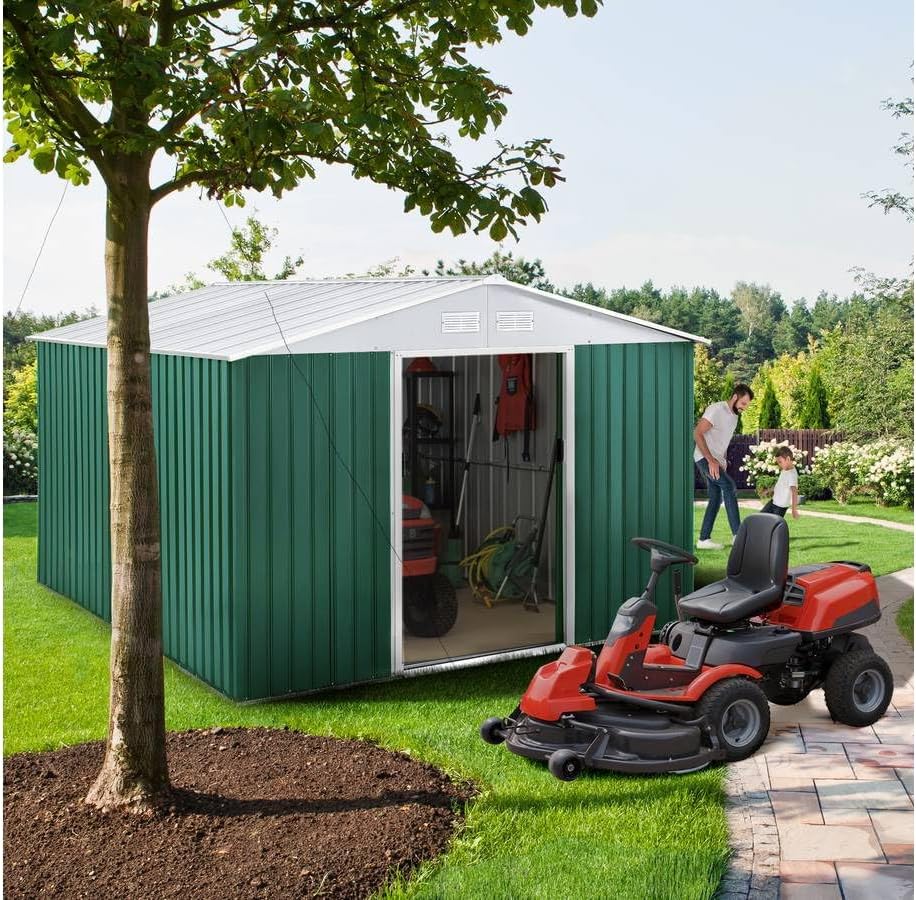 Abri de Jardin Métal Rosas - 7,06 m² - Vert durable et robuste - RJR6820