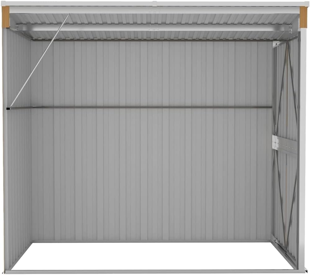 jardinite Abri de Jardin Mural Marron 118x194x178 cm Acier galvanisé,Structures extérieures, Cabanes & abris de Jardin,316224