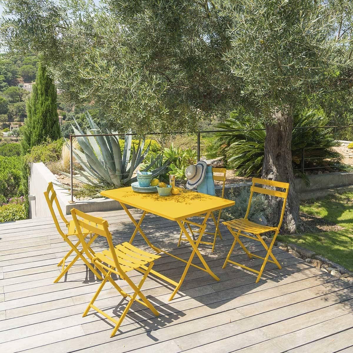jardinite - Greensboro - rectangulaire pliante 4 places - acier epoxy antirouille