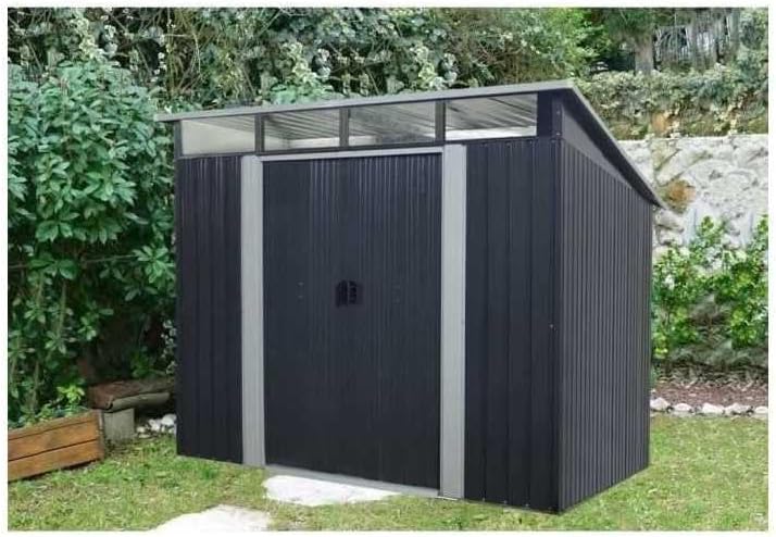 jardinite Abri de Jardin en métal 4,59m² - 2 Portes coulissantes - Gris Anthracite