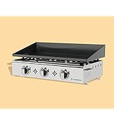 Plancha Gaz Emaillée 3 Feux 7,5 kw - Anti-adhésive et nettoyage facile - jardinite modèle LIMON