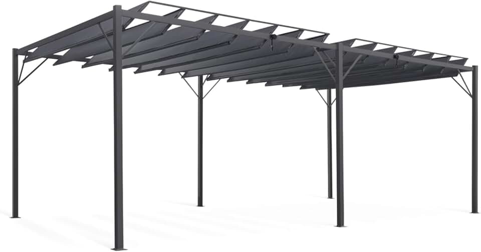 jardinite - Pergola lames orientables série 3x6 m gris anthracite