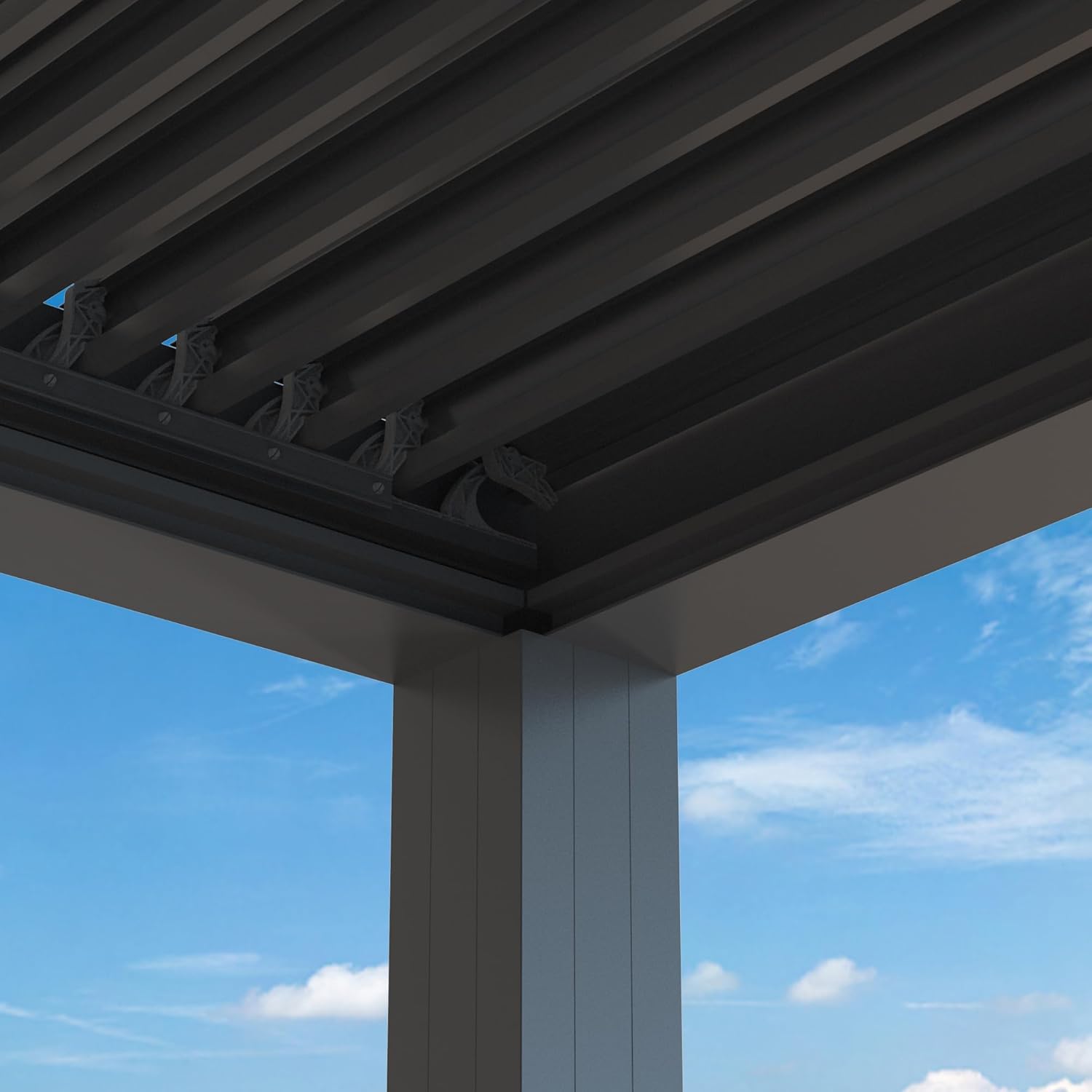 jardinite - Pergola Bioclimatique 6x3,68m - aluminium, stores, lames orientables