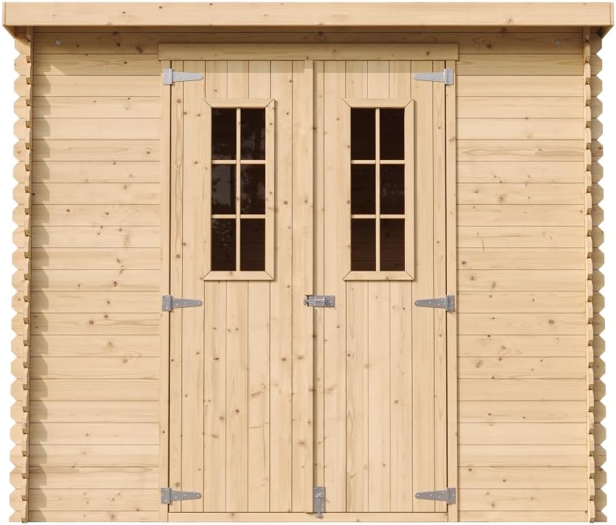 Abri de Jardin en Bois avec Sol TRAITÉ - Stockage extérieur l239xL142xH200cm/2.63 m2 - Petit abri à Outils, Local à vélos - jardinite M310C+M310G