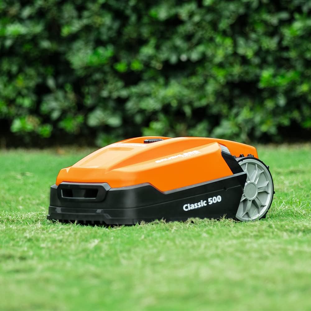 jardinite - Robot tondeuse Classic - 500m² - Bluetooth, noir/orange