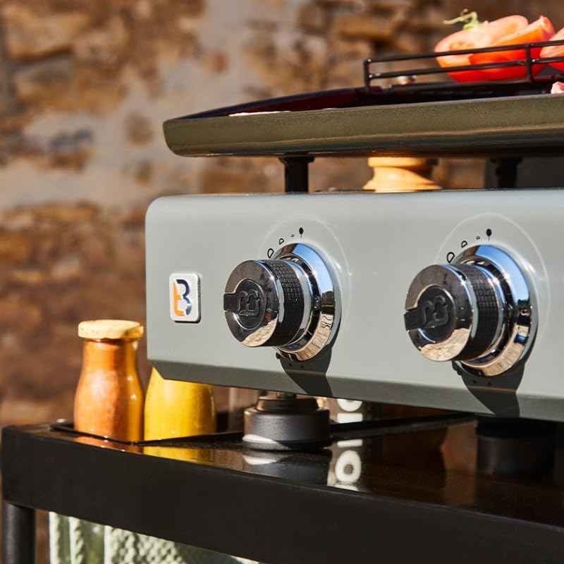 Favex - Silvia II - 67x34 cm - plancha gaz 3 feux, 7,5 kW, plaque acier émaillé, housse