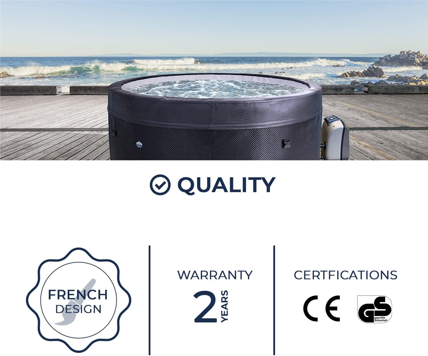 NETSPA - Vita série - spa rond 4 places, semi-rigide, mobilier inclus SP-VIP140/MOB2