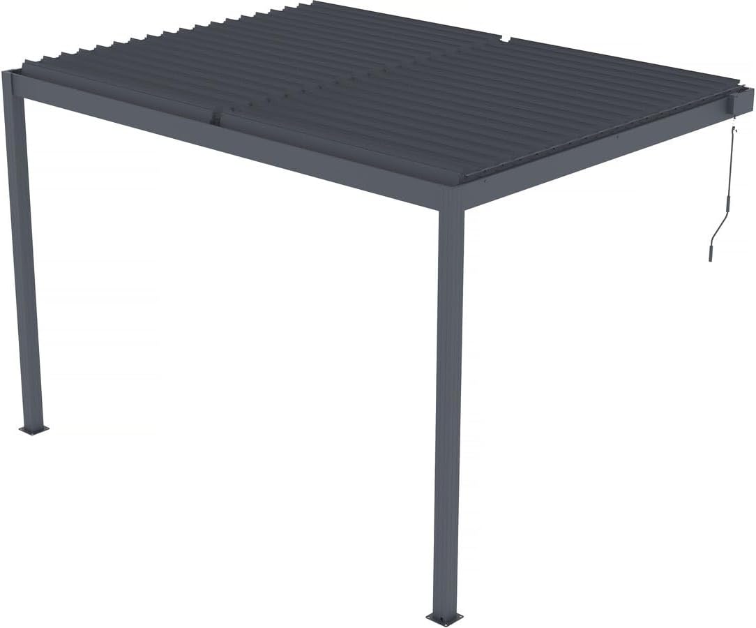Windsor - pergola bioclimatique adossée - 3x4 m - LED intégrées