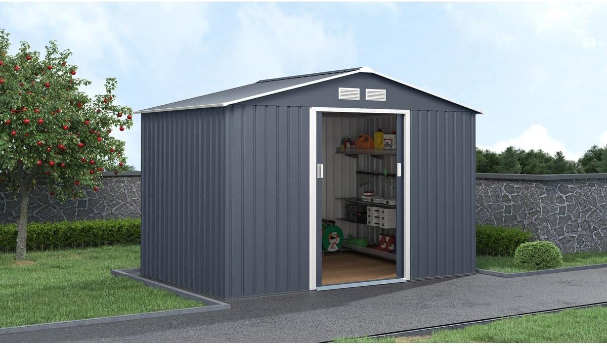 Abri de Jardin métal Vegas II - 5,29 m2 - Gris
