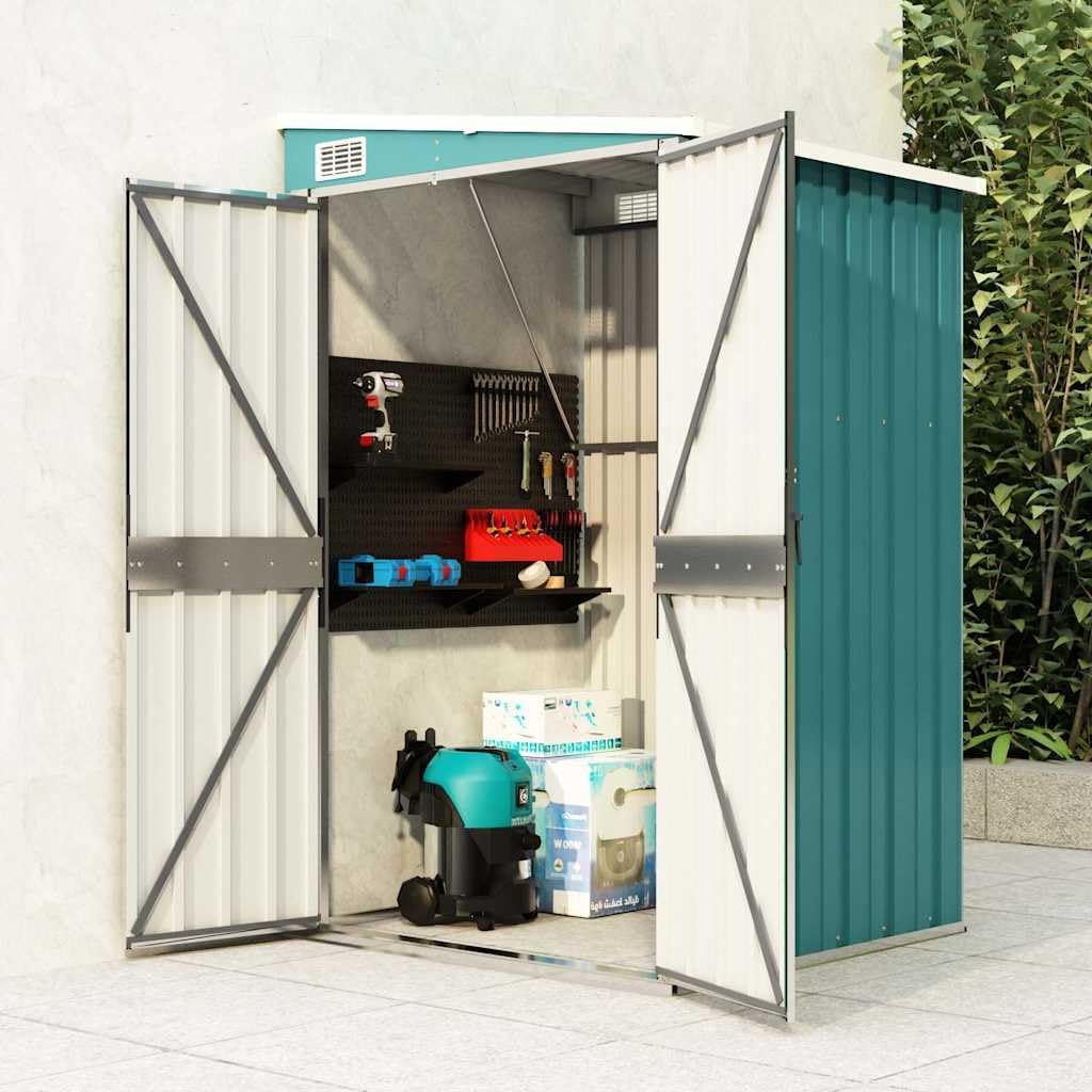 Abri de jardin - mural vert 118x100x178cm - acier galvanisé, 22.7kg