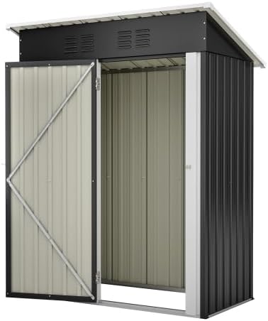 Petit abri de jardin - toit plat 152x84x182 cm - métal résistant, verrouillable
