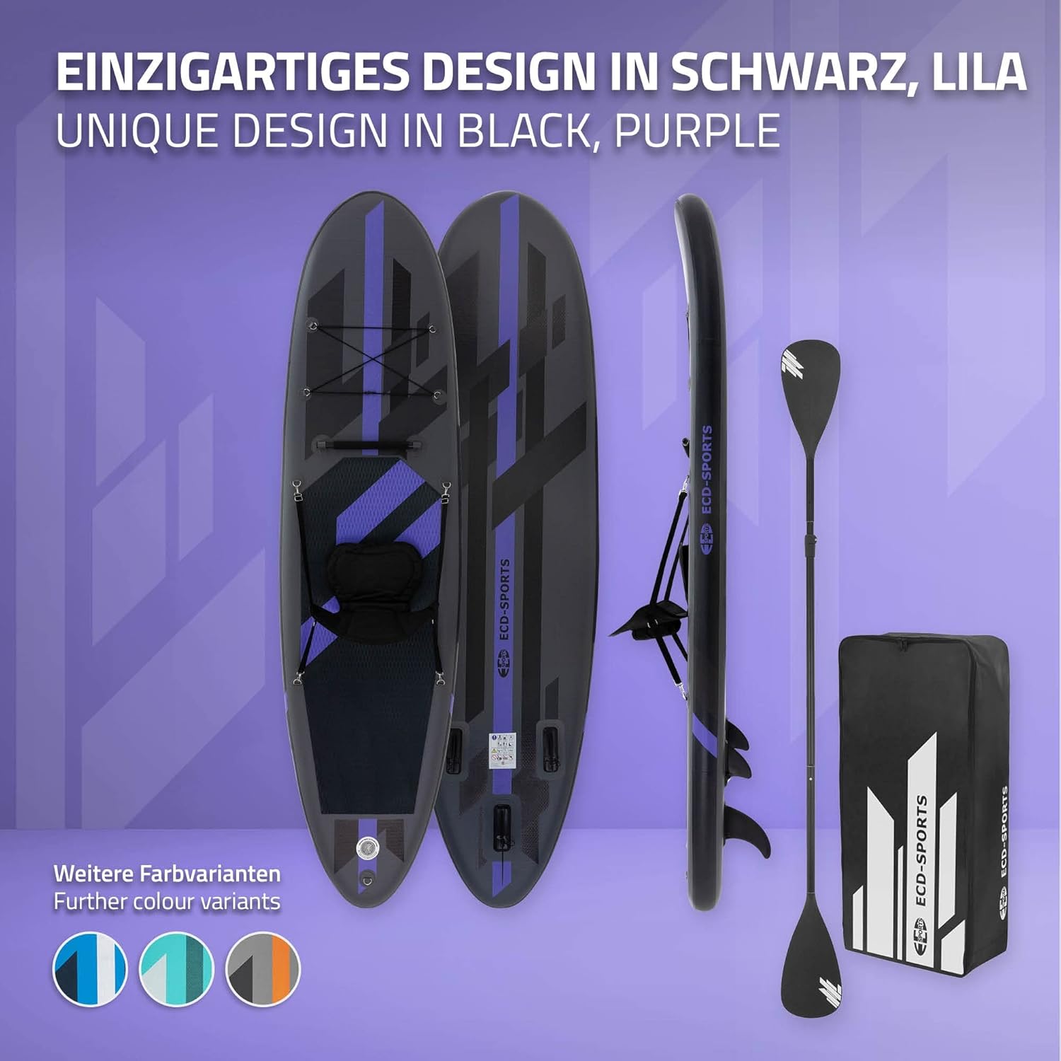 jardinite - Stand Up Paddle Gonflable - 305/308/320/380 cm - PVC, 120/150 kg, 10/15 cm