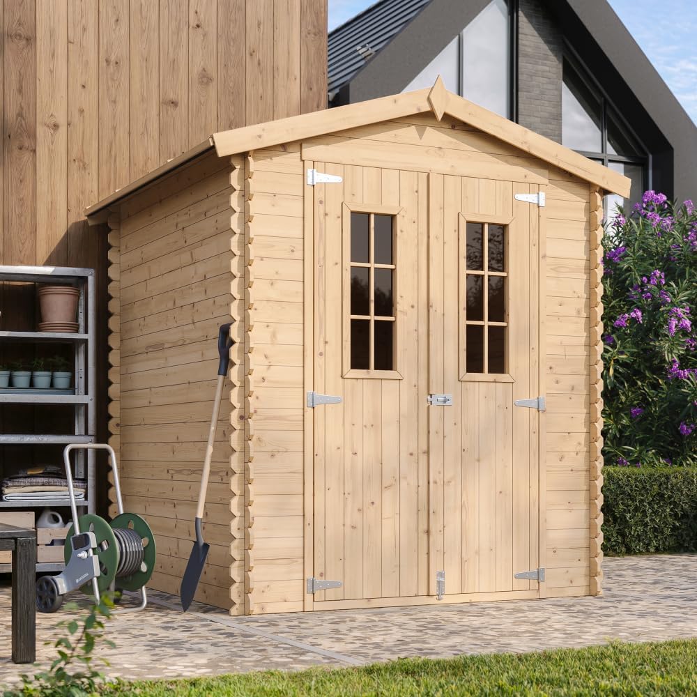 Abri de Jardin en Bois - Stockage extérieur I186xL196xH218 cm/ 2,82 m2 Petit abri à Outils, Local à vélos - jardinite M320C