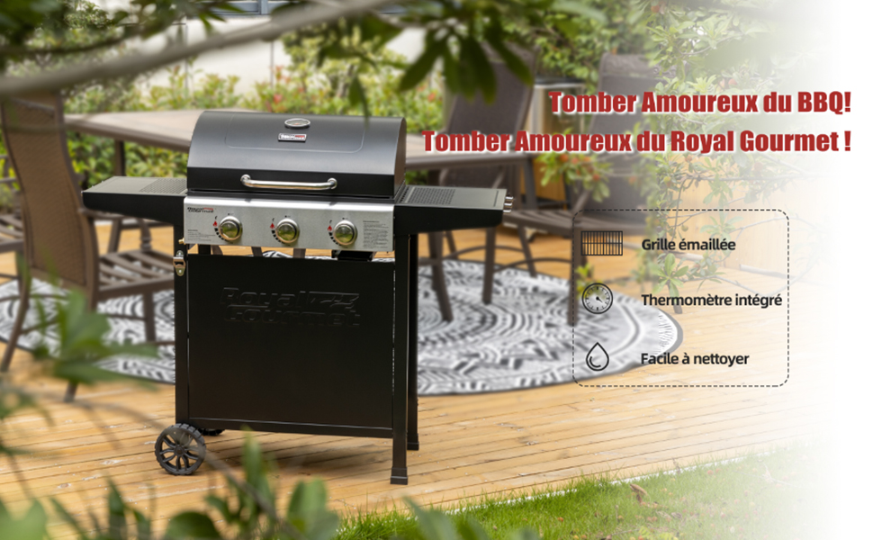 barbecue gaz 3B noir
