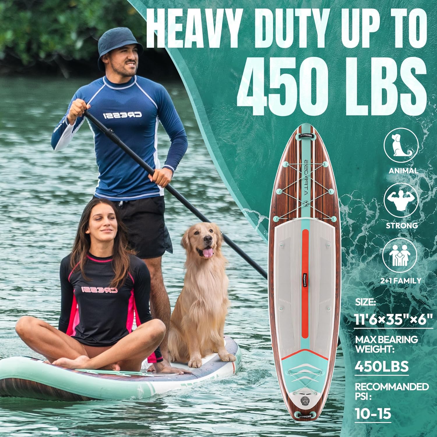 Planche à pagaie gonflable adulte - 350x89x15cm, 200kg, kit SUP, sac à dos, surface antidérapante, stable, yoga, pêche, 