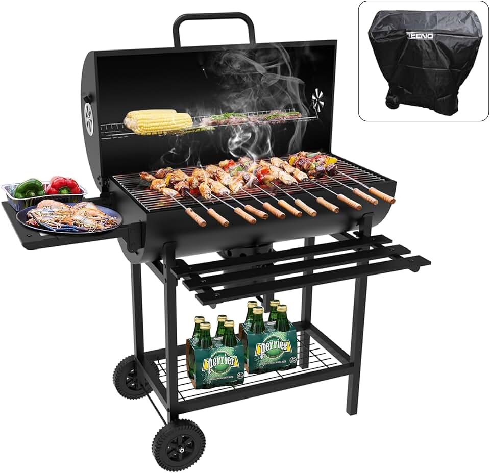 jardinite - barbecue boule XXL - deux étagères, évent réglable, housse.