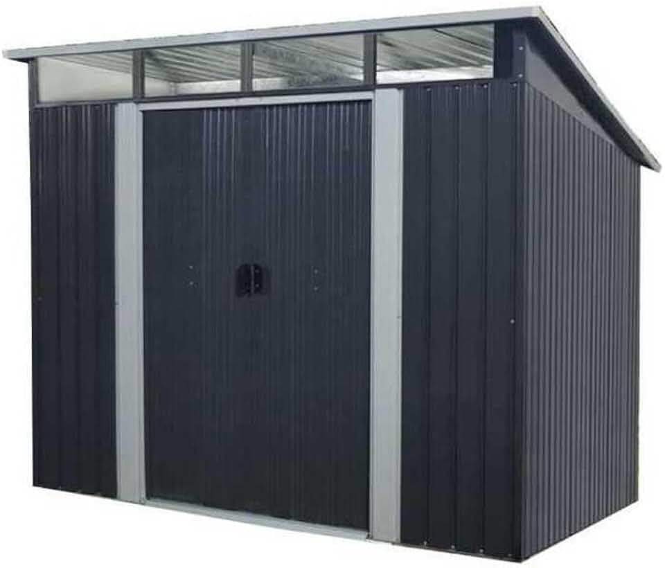 jardinite Abri de Jardin en métal 4,59m² - 2 Portes coulissantes - Gris Anthracite