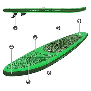 jardinite planche de stand up vert paddling makani 320x80x15 cm SUP gonflable paddle board de surf