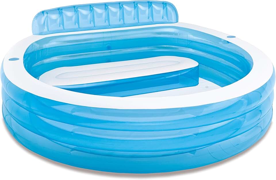 jardinite 57190EP Swim Center Family Lounge Piscine Ronde Gonflable Bleu 90 x 86 x 31 cm