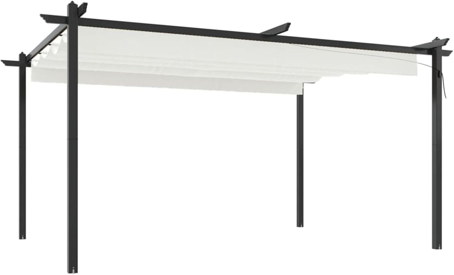 Tonnelle de jardin - toit extensible ouvrant - 4x3m étanche crème