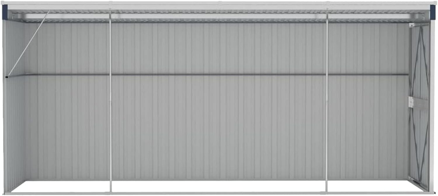 Abri de jardin mural en acier galvanisé 118 x 382 x 178 cm