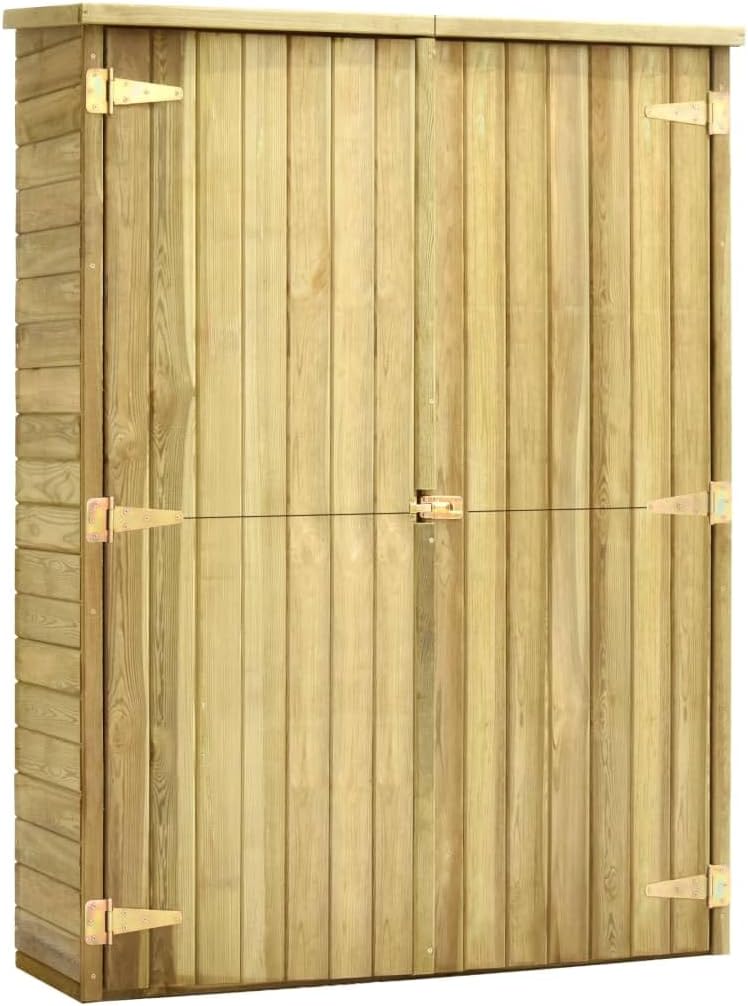 Abri de jardin - 123x50x171 cm - pin imprégné, extérieur/intérieur