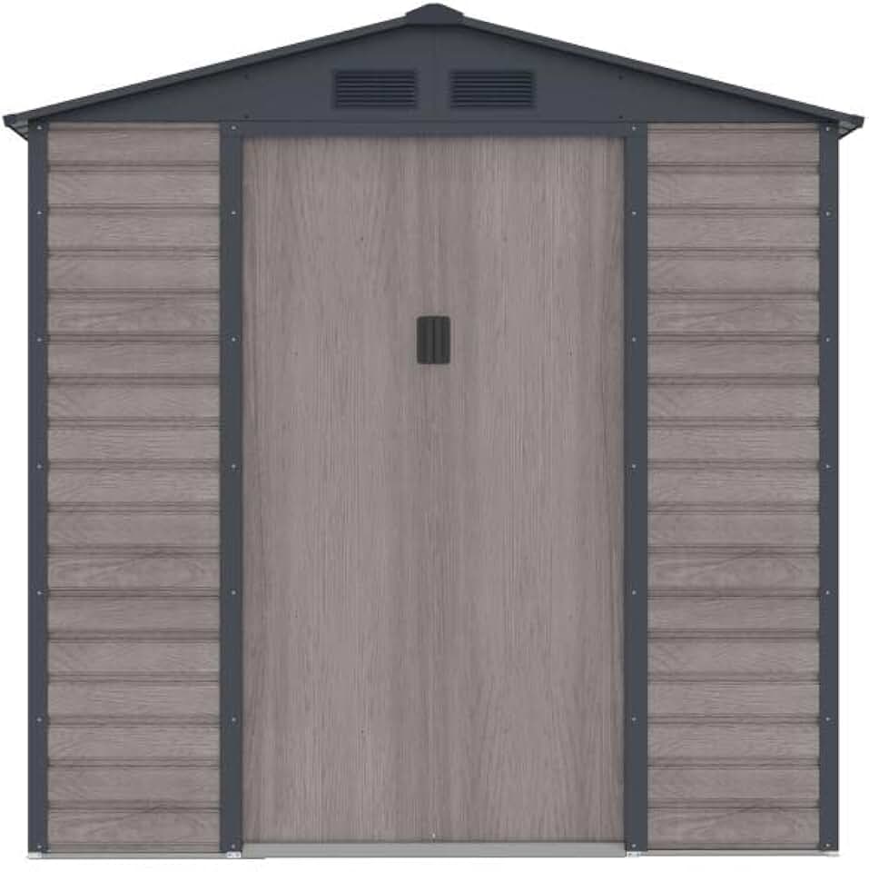 jardinite - abri de jardin acier galvanisé 2,79m², effet bois gris - ADELMO