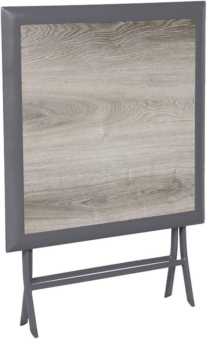jardinite - Azua table pliante carrée 2 places gris aluminium