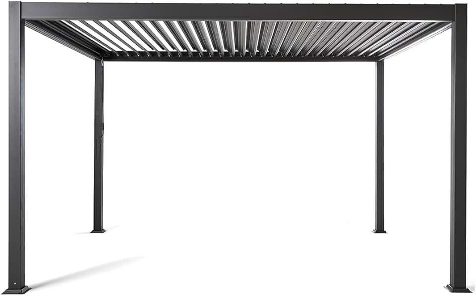 jardinite - Cherry série - pergola bioclimatique 4x3m - aluminium gris anthracite