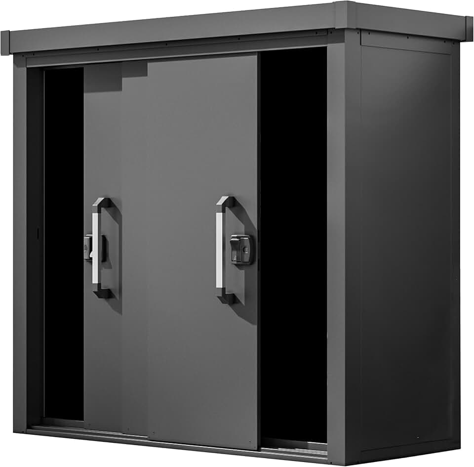 GFP jardinite Armoire de Jardin en métal 180x78x161 cm Abris de Jardin Anthracite, Plancher Inclus