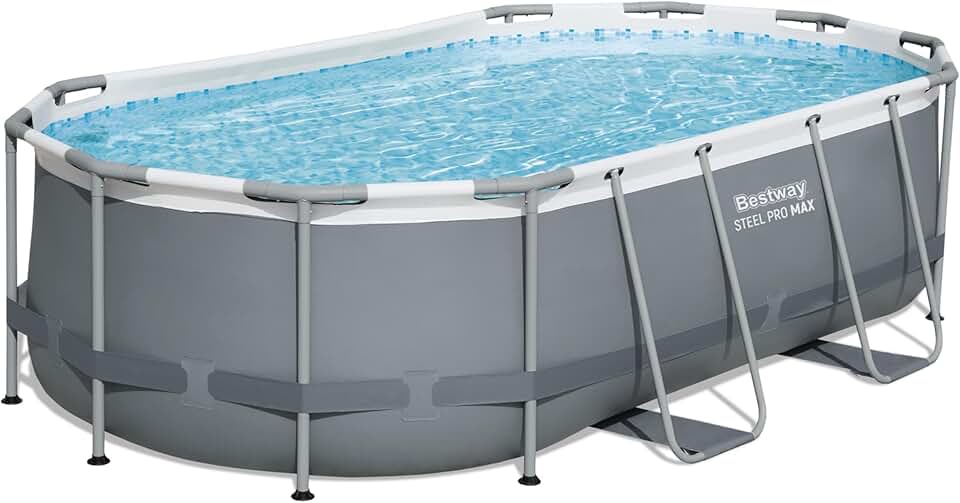 jardinite - Steel Pro Max - 427x250x100 cm - piscine hors sol, gris