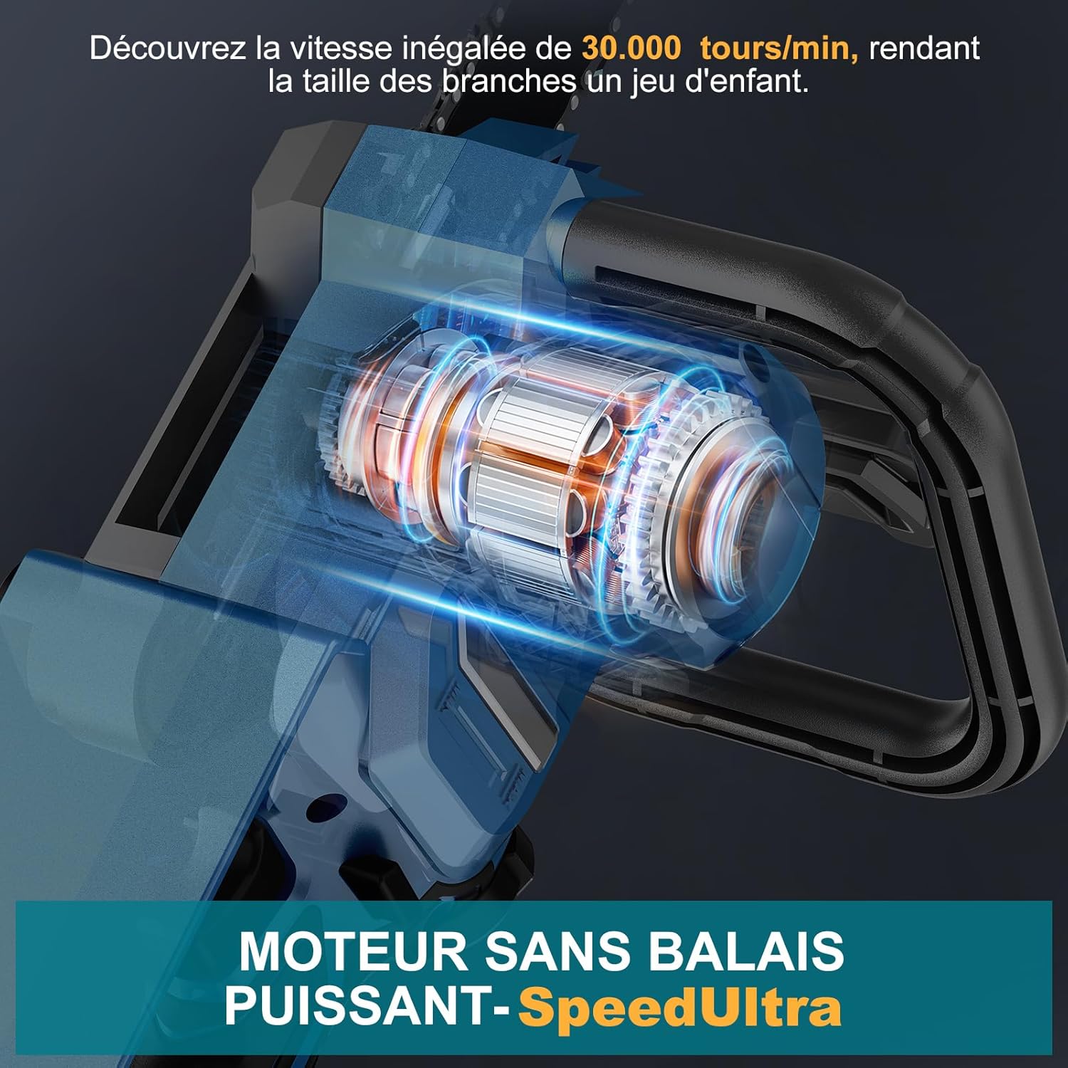 PowerCut - X13 série - tronçonneuse 12 pouces - 2x4000mAh, brushless 1800W PowerCut X13