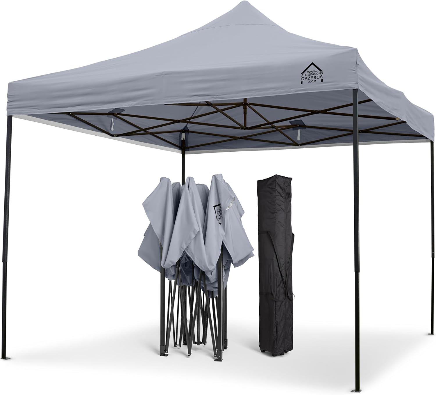 jardinite - Tonnelle série résistante - 3x3m - étanche, gris métallisé