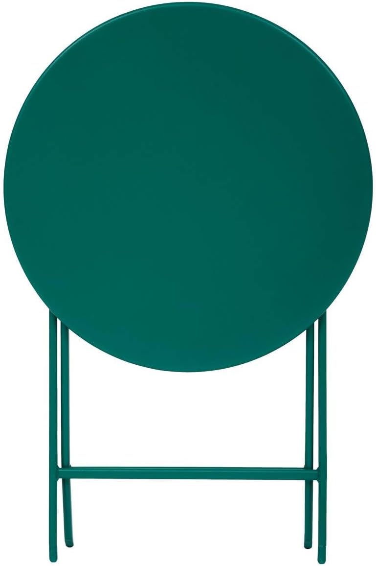 jardinite - Greensboro - Ø60cm - Table ronde pliante acier vert opale