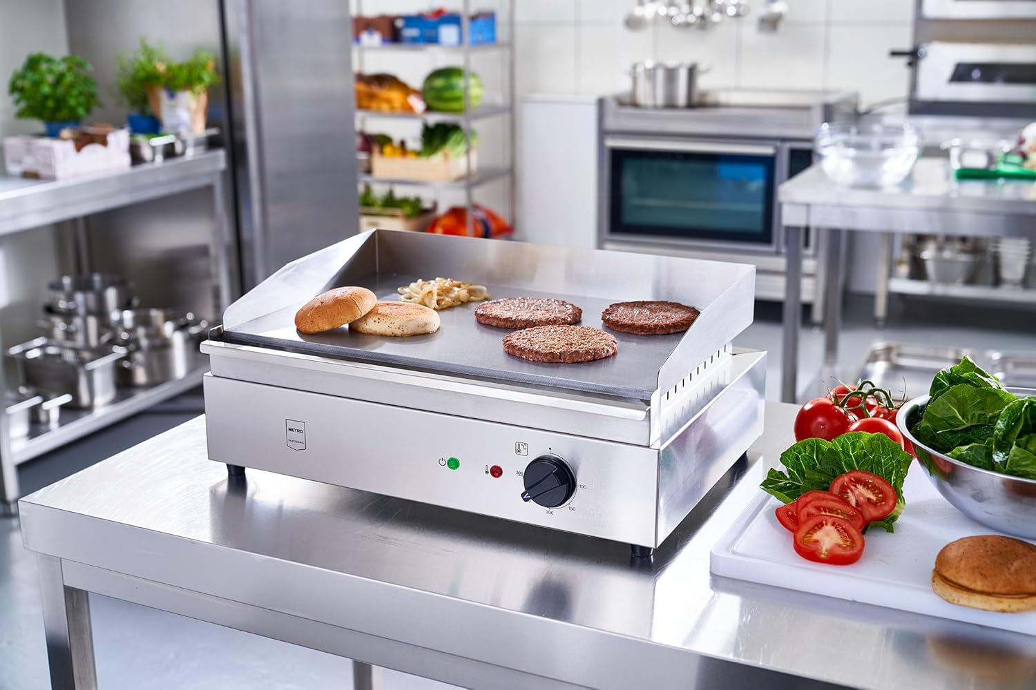 METRO - Plancha électrique inox - 55x41,7x24 cm - ramasse-jus, protection surchauffe - GEG2101