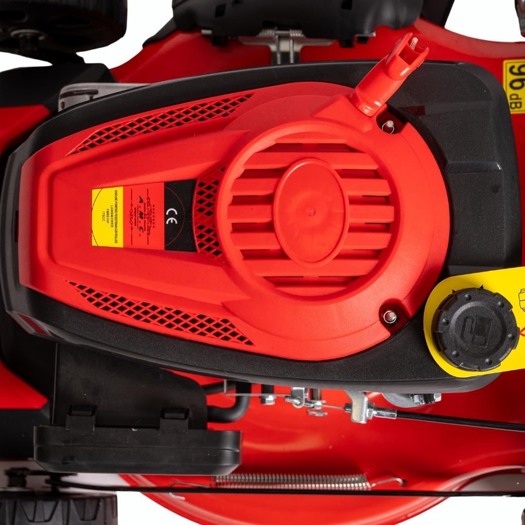 jardinite Tondeuse à gazon à explosion automotrice 4in1-4 CV, Tondeuse à gazon thermique autoportée - Moteur 170cc 4 temps avec autotraction - Largeur de coupe 51 cm - Mulching - Panier de collecte 60L