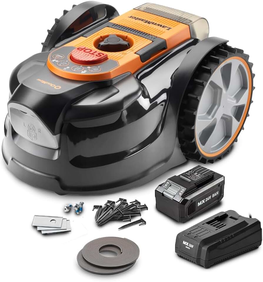 Robot tondeuse autonome - double caméra, 24V 8Ah, sans fil périmétrique, dimensions compactes - simplicité d’utilisation