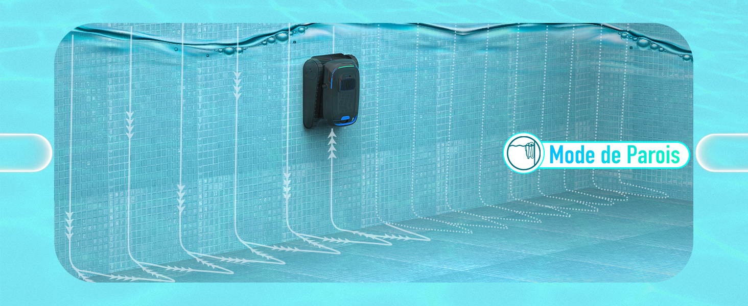 Le texte indique « Modo de Pesca ». Filet de pêche bleu transparent ou structure de cage avec capuchon/sceau noir sur fond d'eau turquoise.