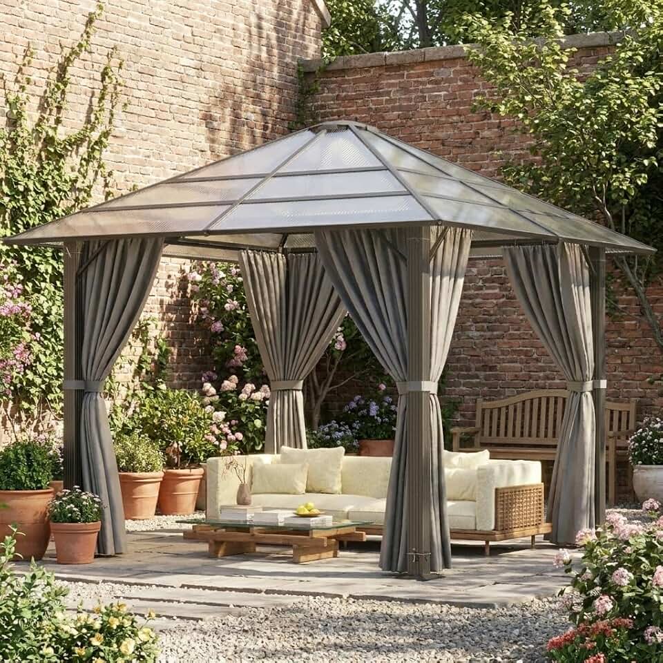 jardinite - pergola extérieure - 3x3m - aluminium robuste, toit anti-UV