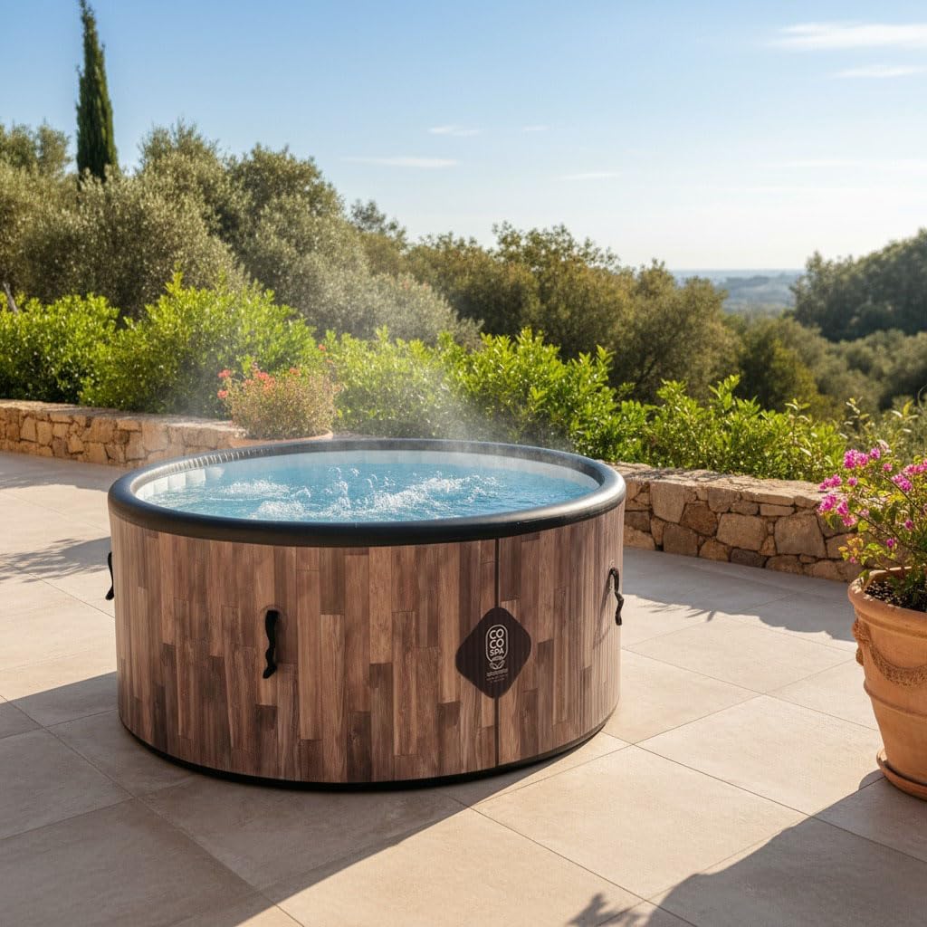 jardinite Nordik Spa Gonflable - 150 cm de diamètre - 800 litres - Moteur 2240 W - 2 à 4 Personnes - Massage 140 Jets