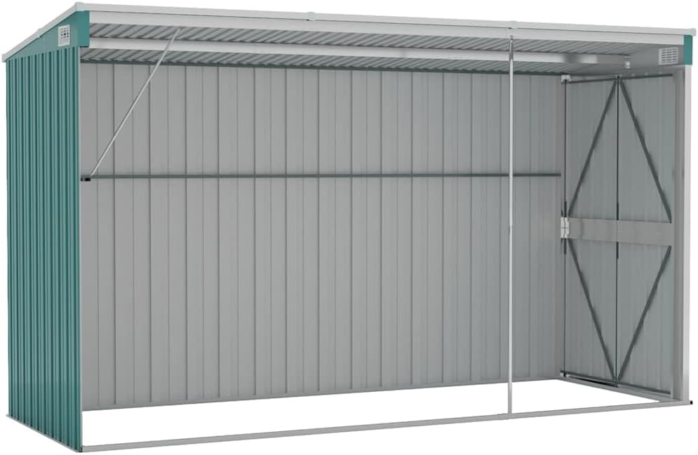jardinite Abri de Jardin Mural Vert 118x288x178 cm 