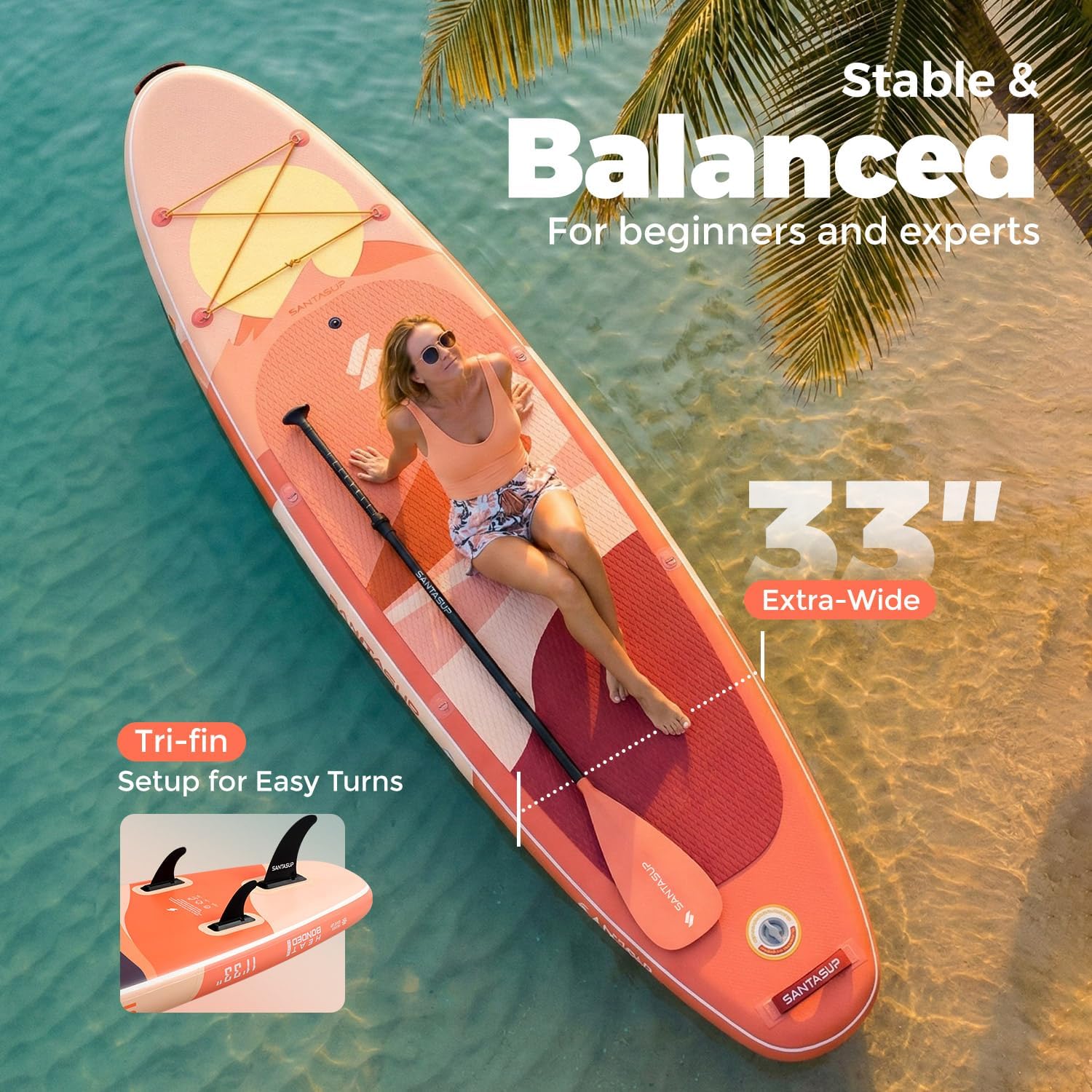 Stand Up Paddle gonflable - large 10'6