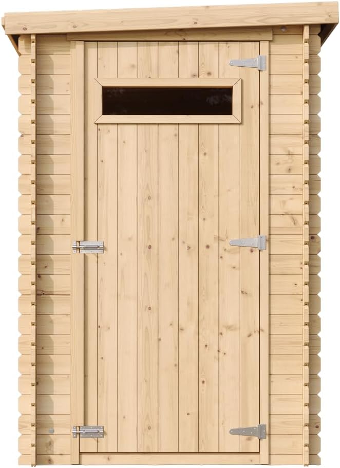 Abri de Jardin en Bois, Petite fenêtre, avec Sol TRAITÉ- Stockage extérieur l239xL144xH198 cm/2.63 m2 - Petit abri à Outils, Local à vélos - Toit imperméable, fenêtres jardinite M306A+M306G