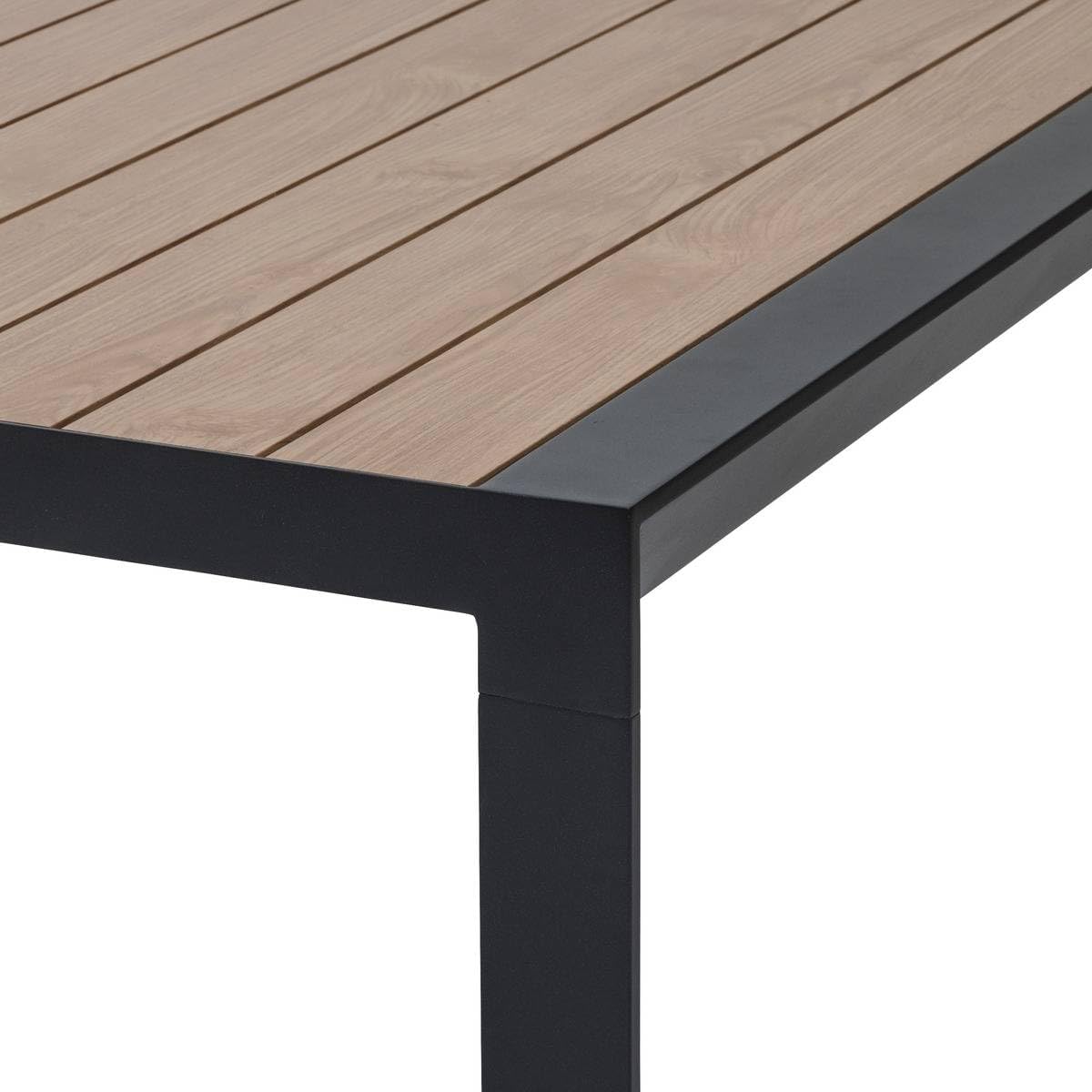 jardinite - Evasion - grande table extensible 14 places - aluminium effet bois, rallonge, extérieur