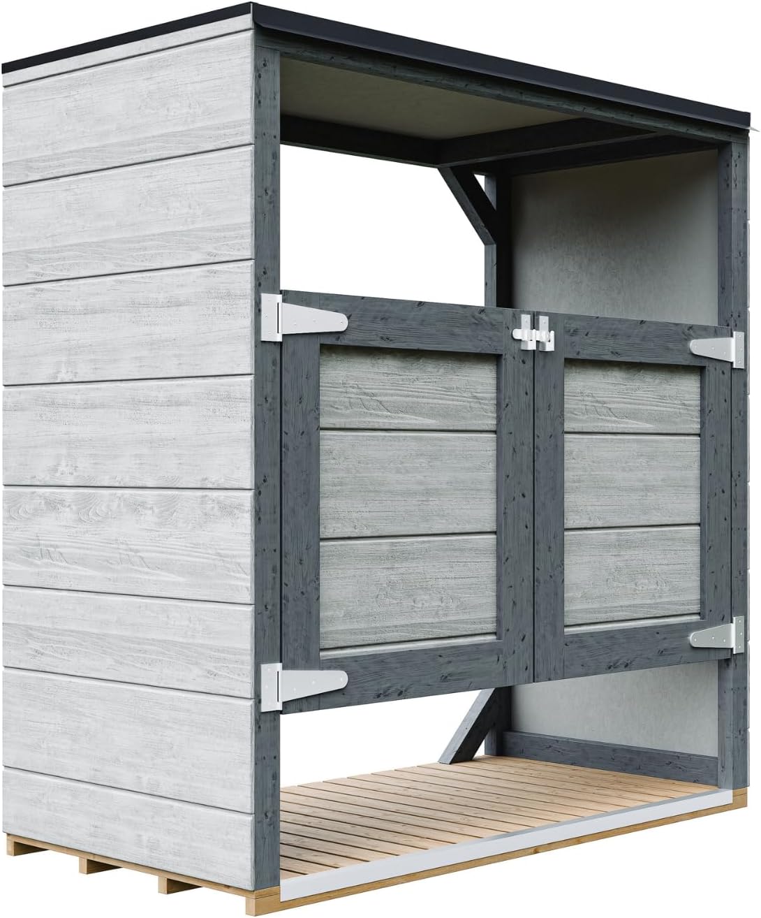 Abri de Jardin pour poubelles, Cache Poubelle extérieur 2x240L – Coffre de Rangement Exterieur, Armoire de Jardin, cabane de Jardin Exterieur – jardinite M980A-TUNDRA Cavern
