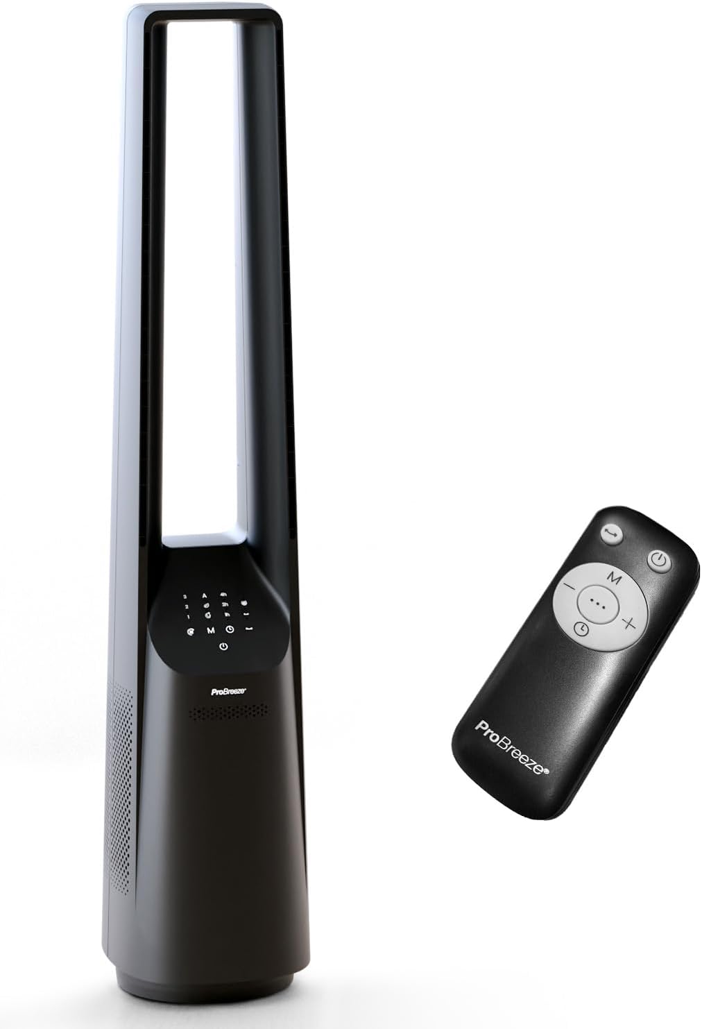 jardinite Ventilateur Colonne Sans Pale - Ventilateur Tour Silencieux, Hauteur 101 cm avec 6 Vitesses, Oscillation 60°, Ventilateur Sans Lame Rafraichisseur d'Air Bladeless Noir